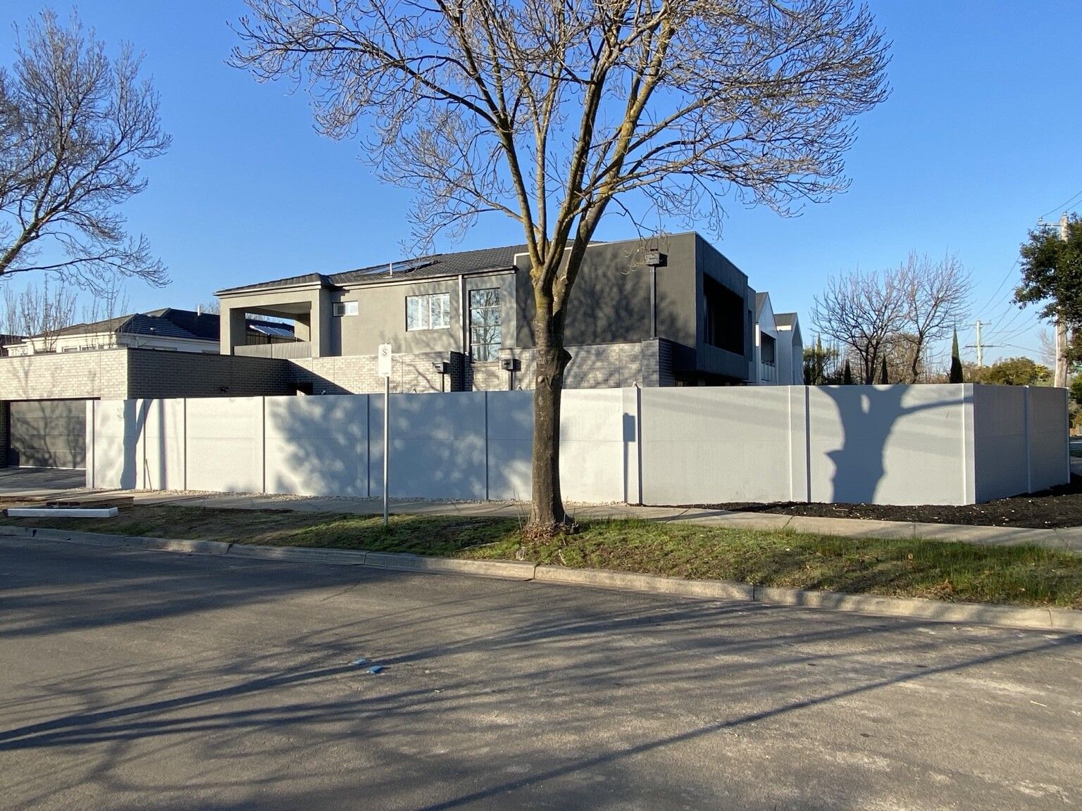 Ashburton pool project: VogueWall with 1200 mm blade fencing, pedestrian gates, sliding-gate package. Photo 6 of 6.